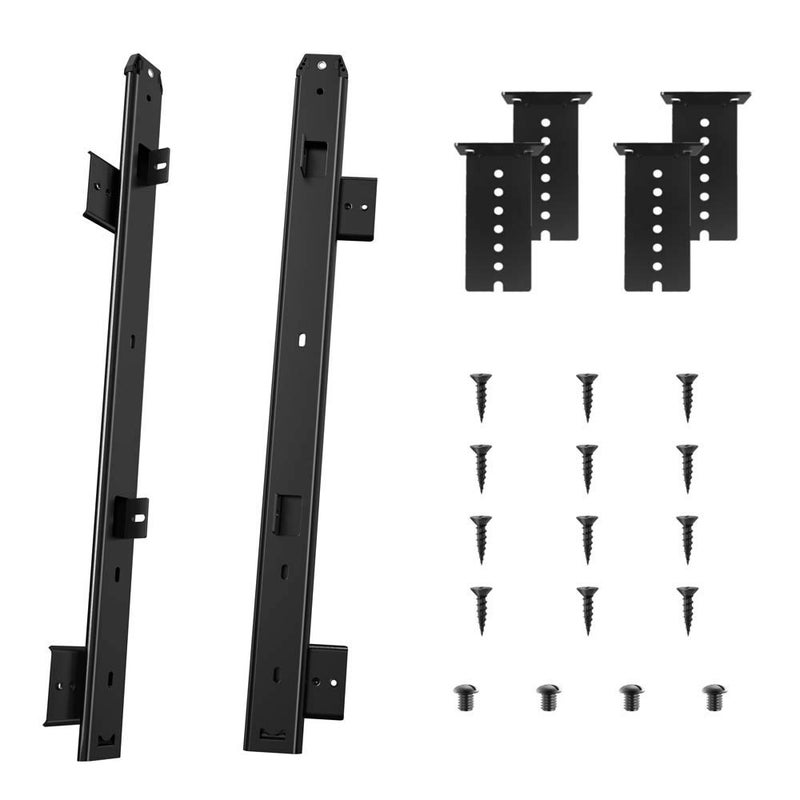FRMSAET Heavy Duty 12/14/16/18 inches Thickness Steel Construction Ball Bearing Keyboard Slides Keyboard Drawer Slides Tray Accessories Cabinet Furniture Hardware Rails (18 inches, Black) - Image 1